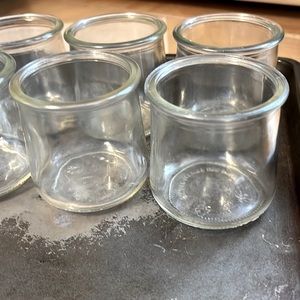 Oui yogurt empty glass jars, set of 8 pieces